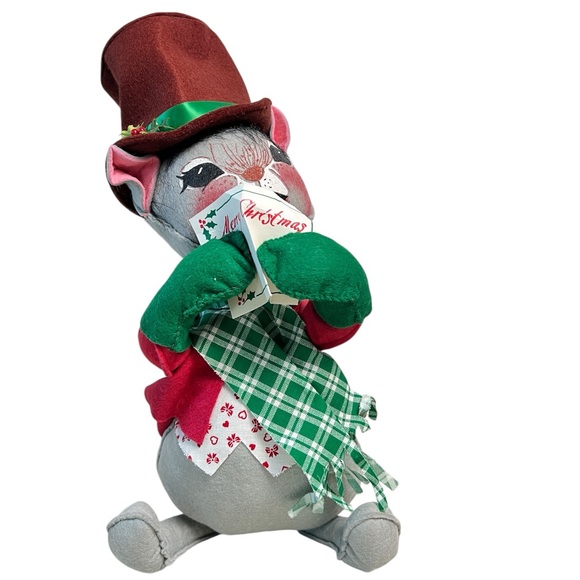 Vintage Annalee 1989 Christmas Mouse Holding Music Sheet 15” - Picture 1 of 8
